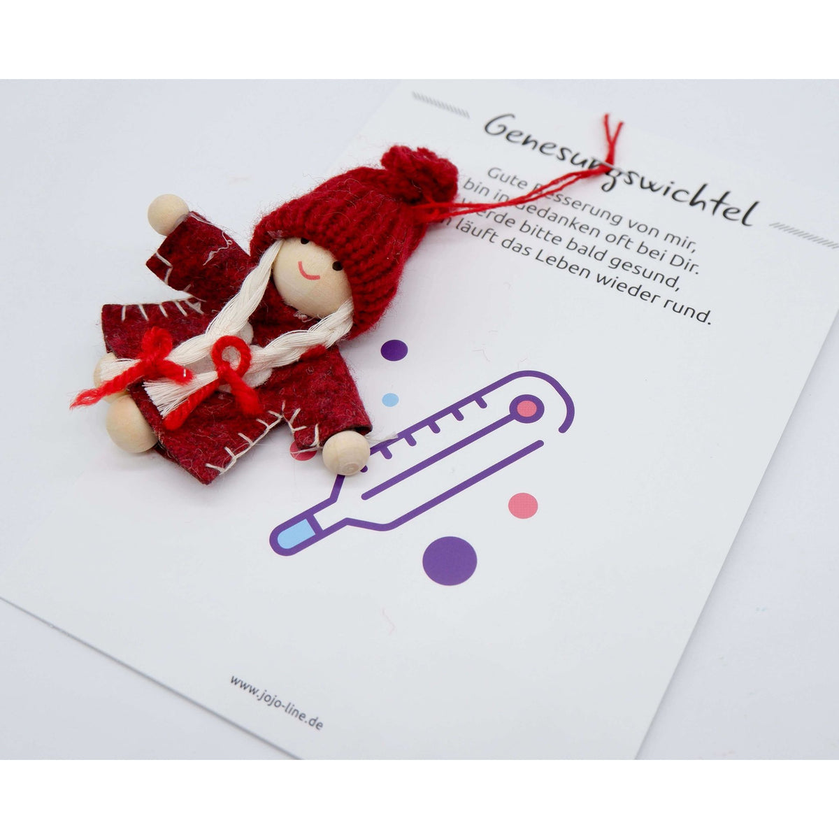 Glückswichtel - Genesungswichtel mit Geschenkkarte 8 cm