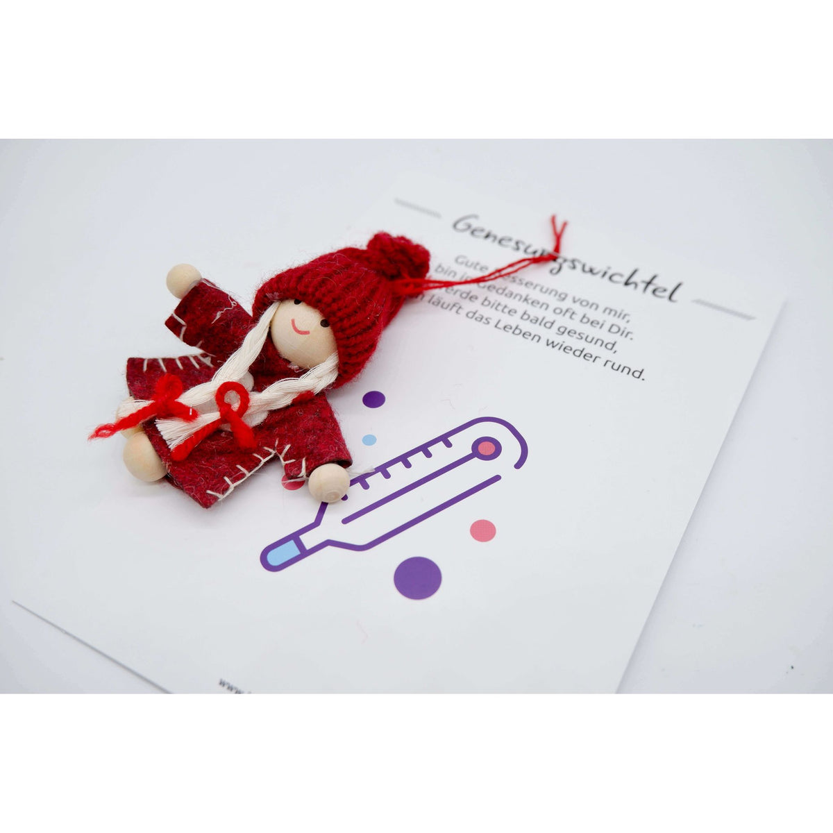 Glückswichtel - Genesungswichtel mit Geschenkkarte 8 cm