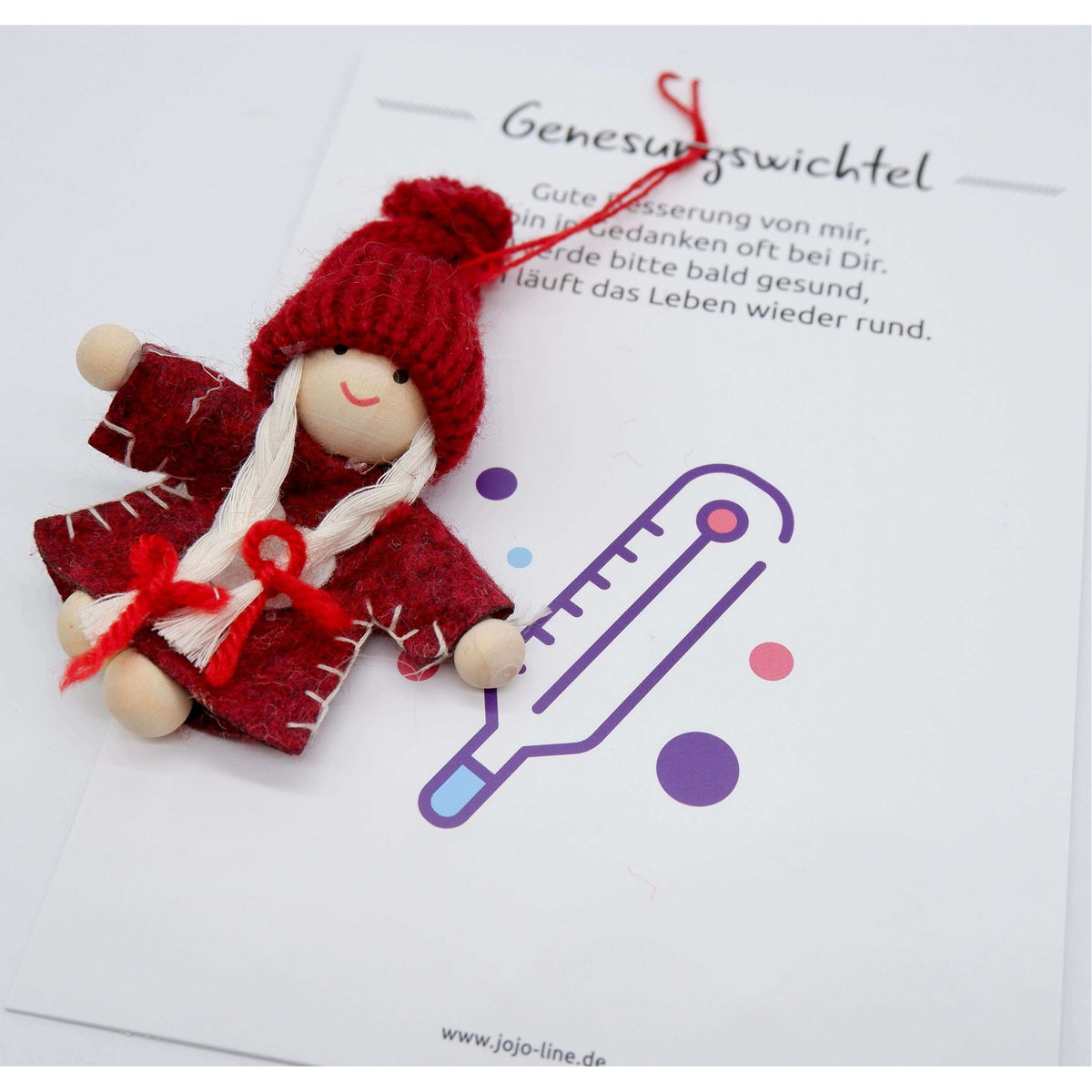 Glückswichtel - Genesungswichtel mit Geschenkkarte 8 cm