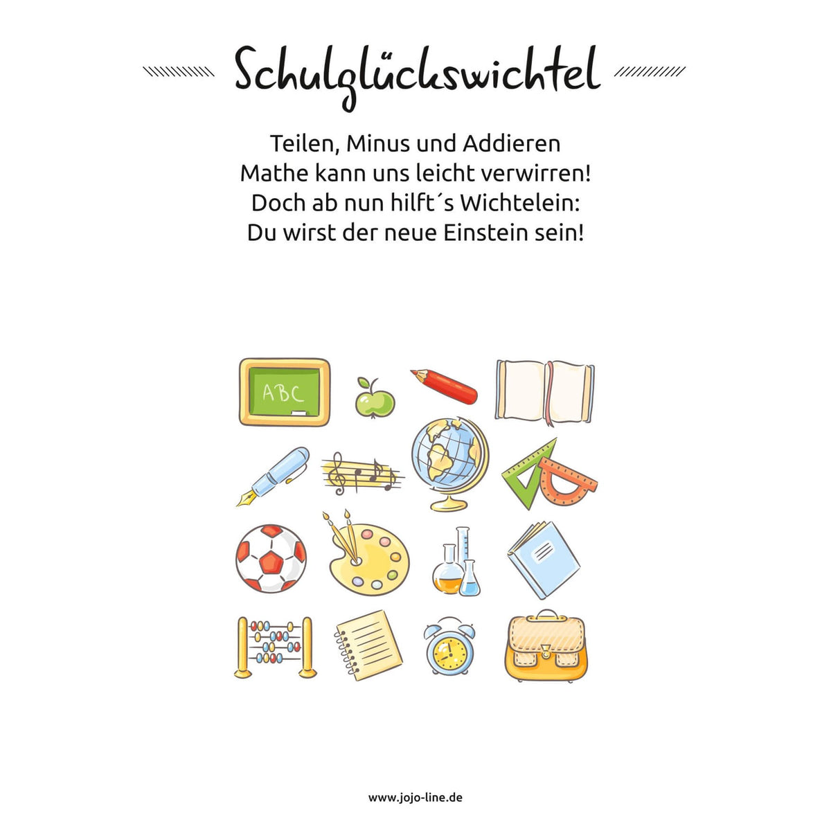 Glückswichtel - Schulglückswichtel mit Geschenkkarte 8 cm