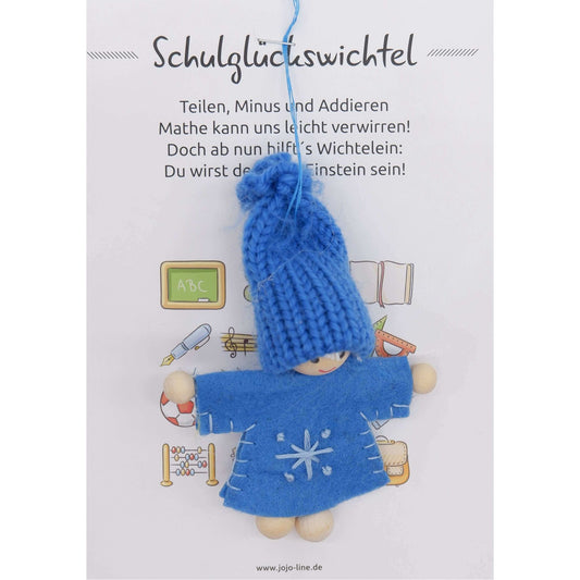 Glückswichtel - Schulglückswichtel mit Geschenkkarte 8 cm