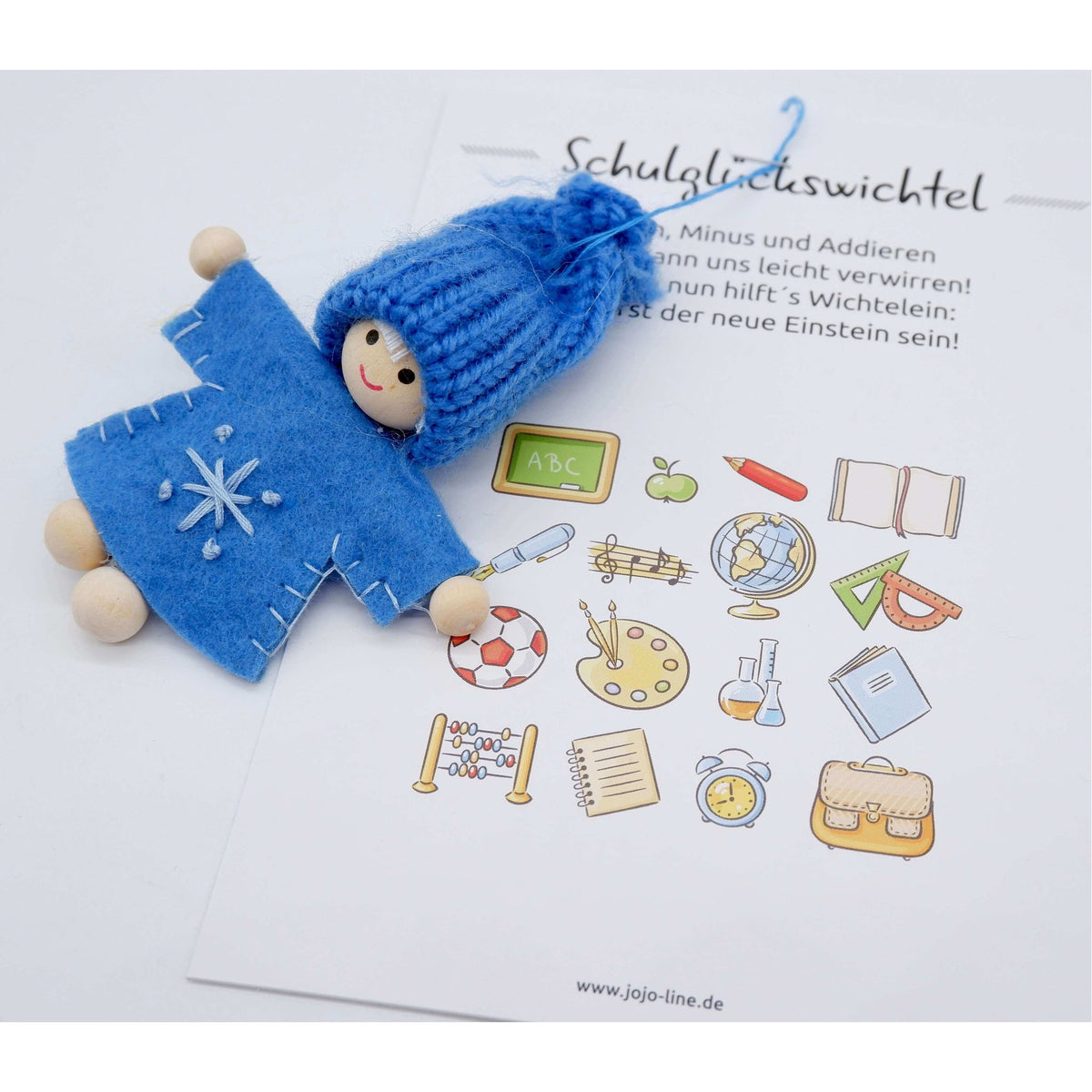 Glückswichtel - Schulglückswichtel mit Geschenkkarte 8 cm