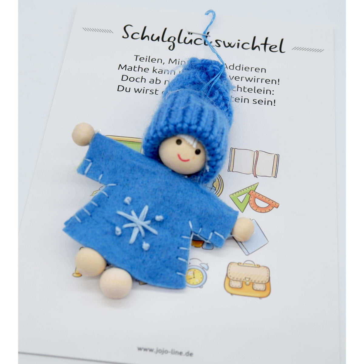Glückswichtel - Schulglückswichtel mit Geschenkkarte 8 cm