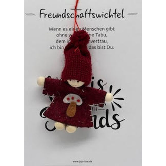 Glückswichtel - Freundschaftswichtel mit Geschenkkarte 8 cm