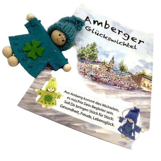 Amberger Glückswichtel Bergfest mit Geschenkkarte 8 cm