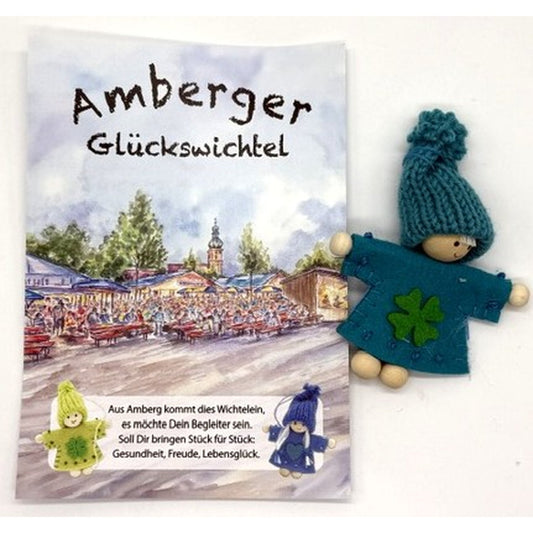 Amberger Glückswichtel Bergfest mit Geschenkkarte 8 cm