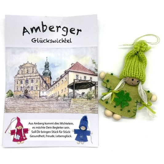 Amberger Glückswichtel Wallfahrtskirche Mariahilf mit Geschenkkarte 8 cm