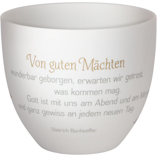 LichterZeit Windlicht aus Porzellan "Von guten Mächten"