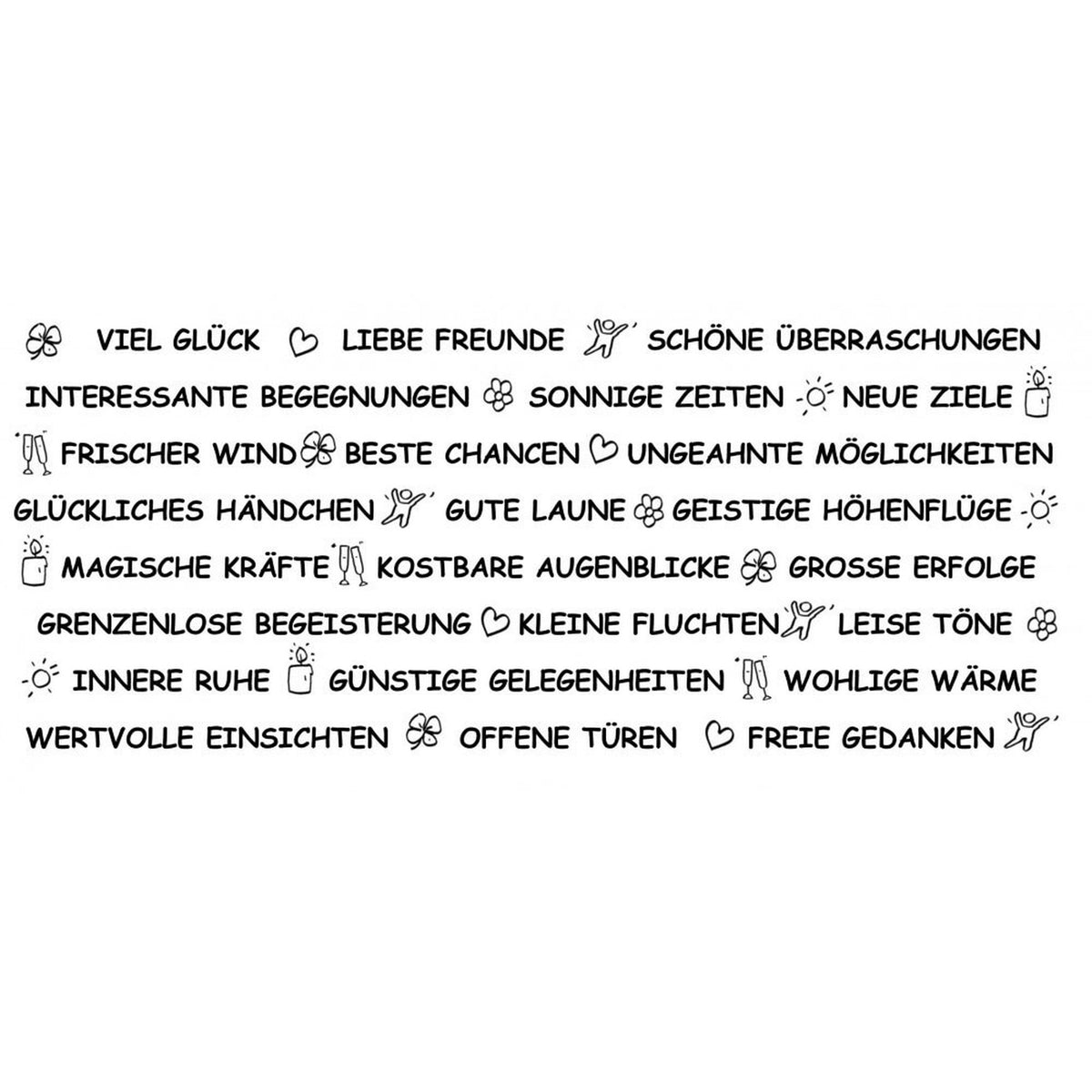 Wortlichtkerze Wünsche zum Geburtstag 140 x 70 mm