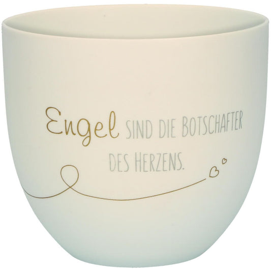 LichterZeit Windlicht aus Porzellan "Engel sind die Botschafter des Herzens"