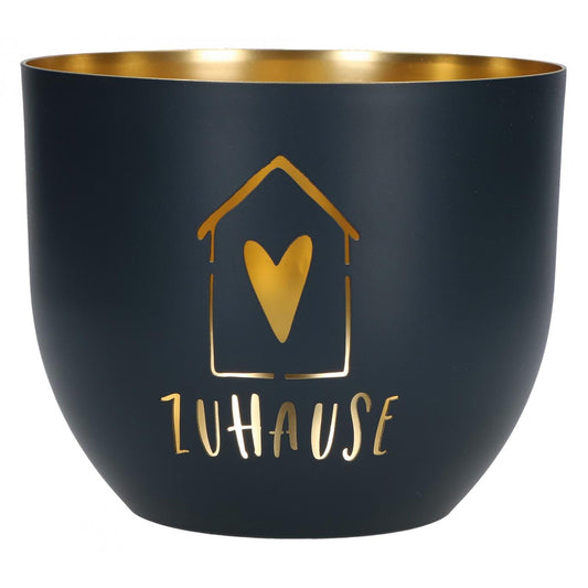 Windlicht aus Metall "Zuhause"