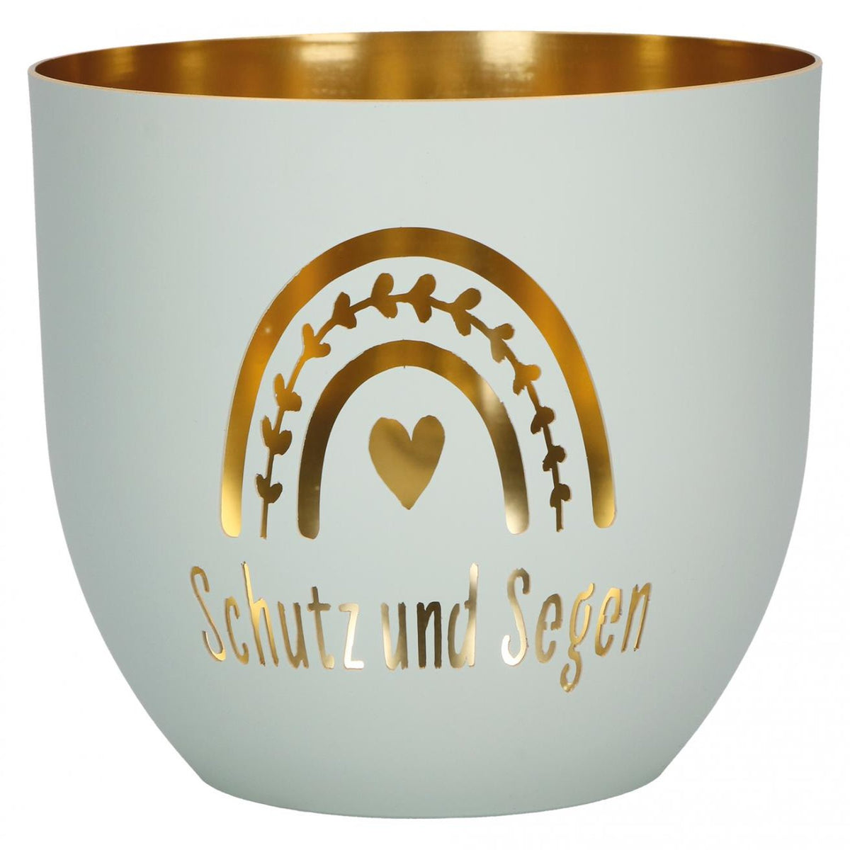 Windlicht aus Metall "Schutz und Segen"