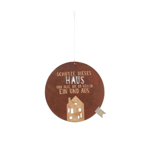Metall-Haussegen "Schütze dieses Haus und alle..."  Ø 18 cm