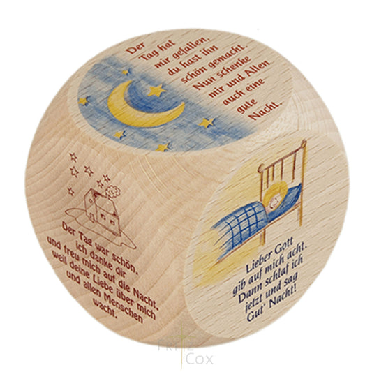 Gebetswürfel - Kinder-Abendgebete Buche 6 x 6 cm